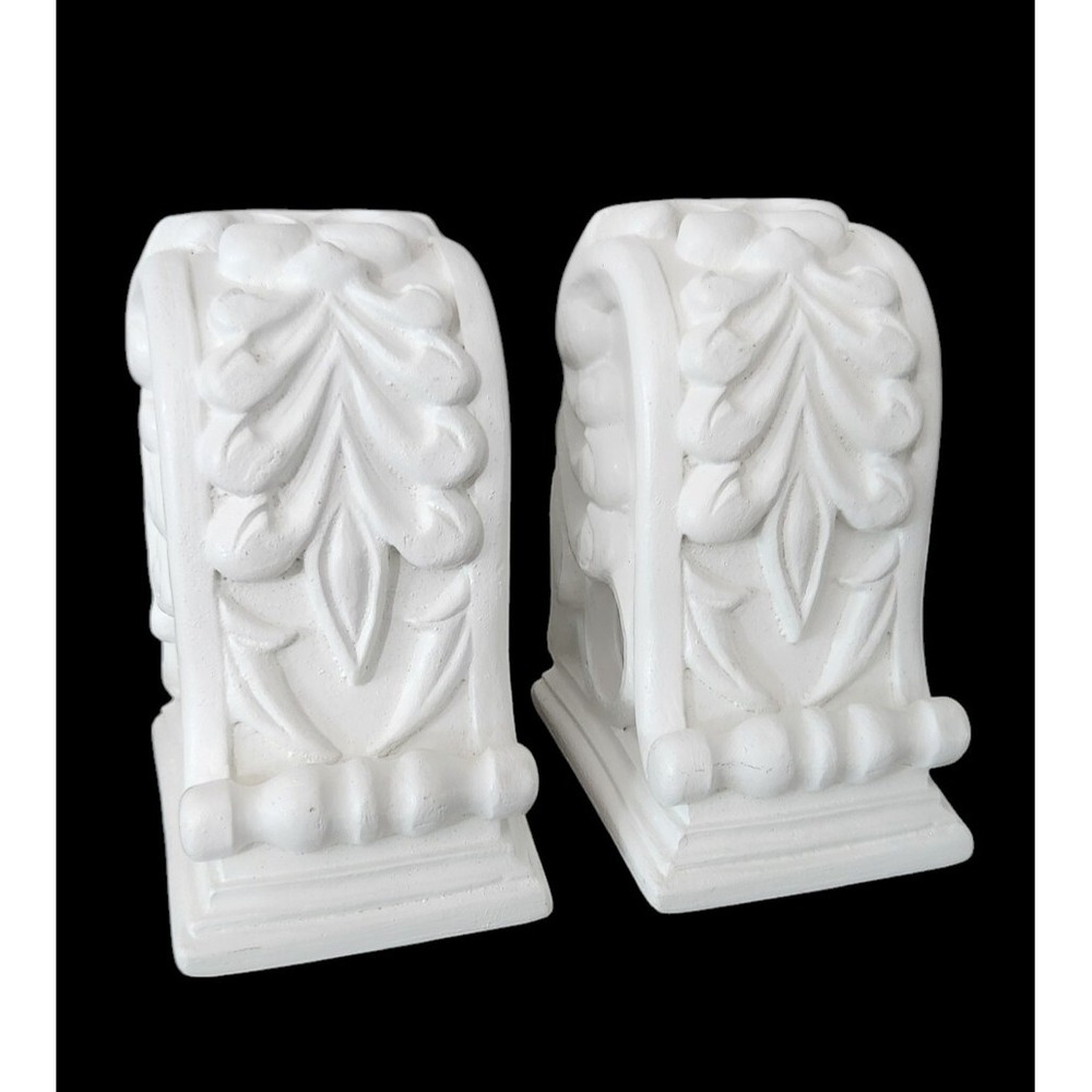 Pair of Drapery Sconce Corbels Curtain Rod Holders Fleur-de-lis French Victorian